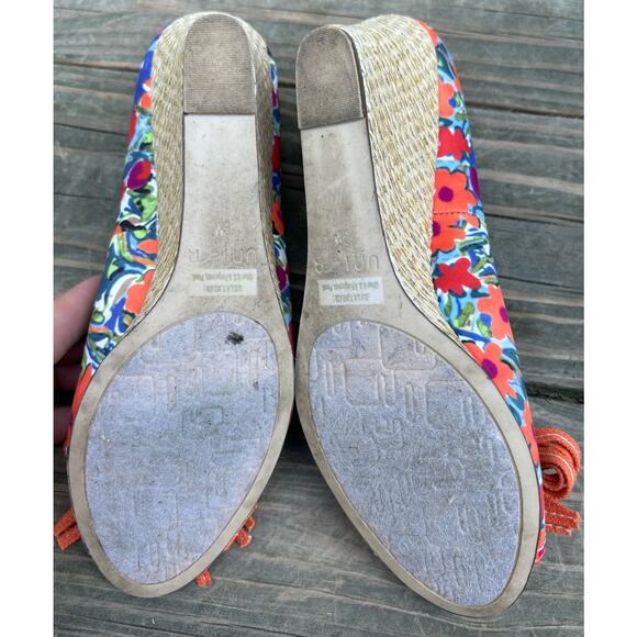 Unisa women’s Unastor floral blue/orange wedge platform heels shoes (size 8.5) - Picture 7 of 7